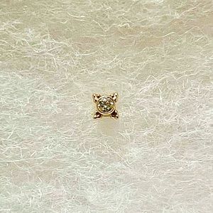 BVLA mini candy threadless gold and lab diamond (CZ) stud.